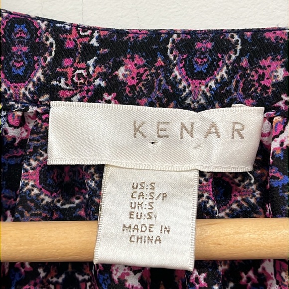 Kenar Boho Bohemian Long Sleeve Top Blouse size S Blue Purple Lila - Picture 3 of 9